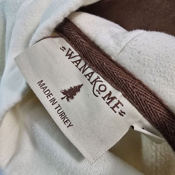 Wanakome Sweatshirt Womens Large Cream Funnel Turtleneck Cowl Pullover Terry - Picture 3 of 12